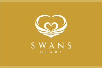 Swans Heart Logo Template Screenshot 2
